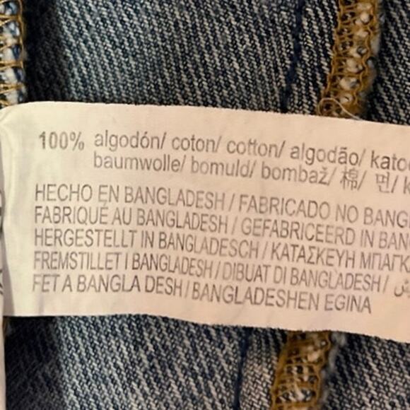 Zara Authentic Denim By TRF Blue Long Sleeve Collared Denim Trucker Jacket Sz S - Picture 4 of 4